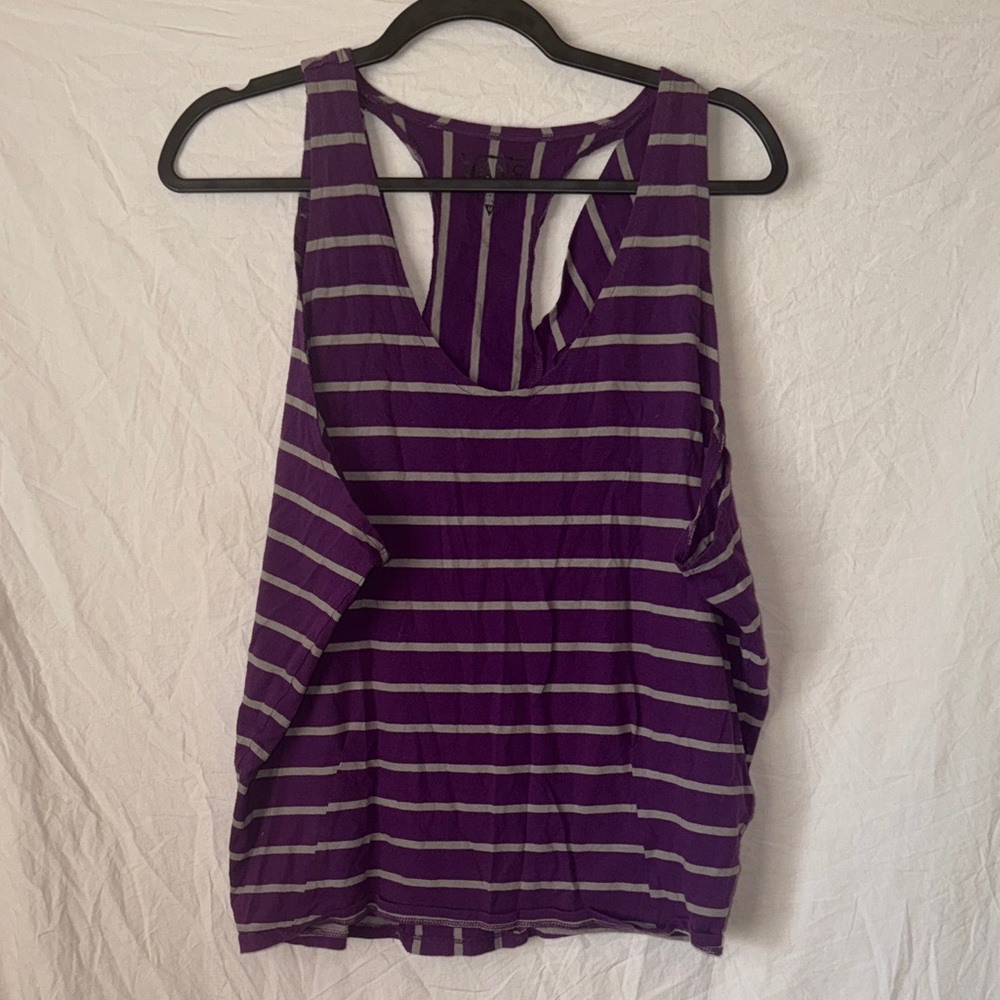 Vans Purple and Gray Striped Tank Top
